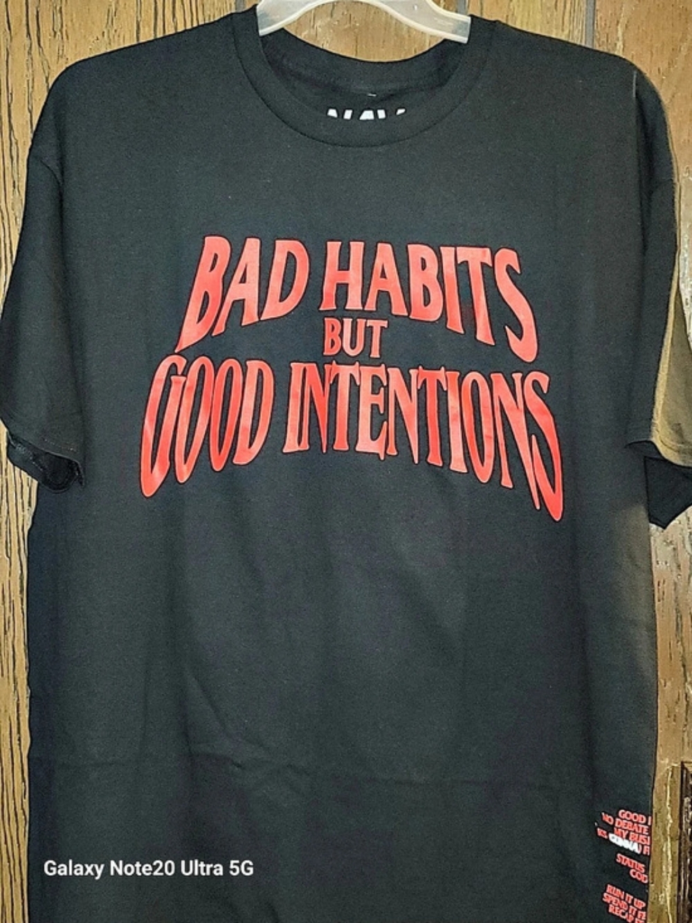 Vlone x Nav Bad Habits Good Intentions Tee Black